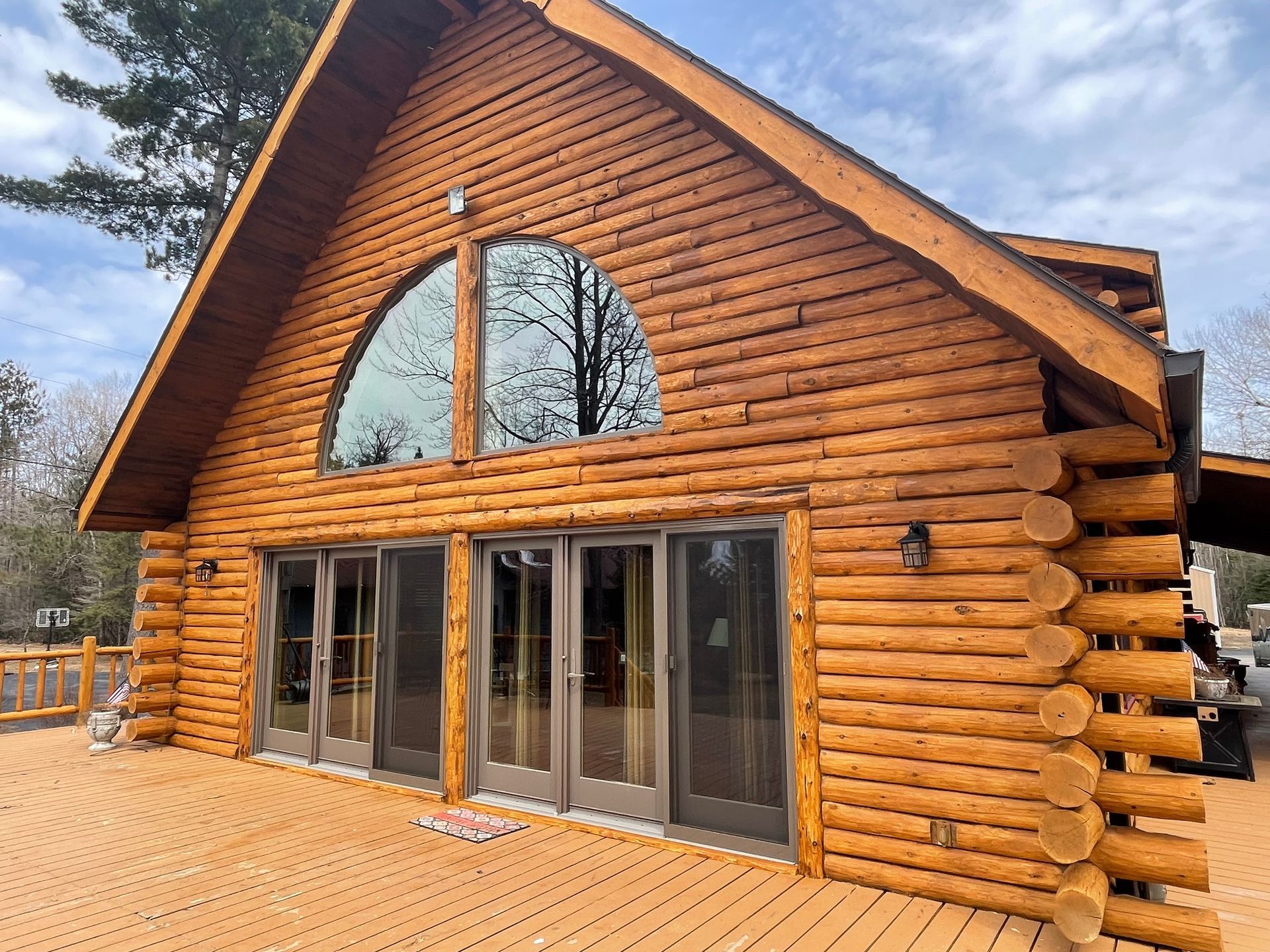 Log cabin exterior after restoration