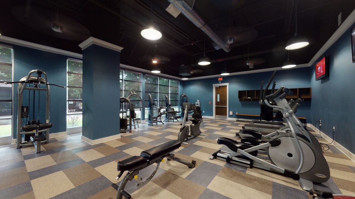 gym with work out equipment