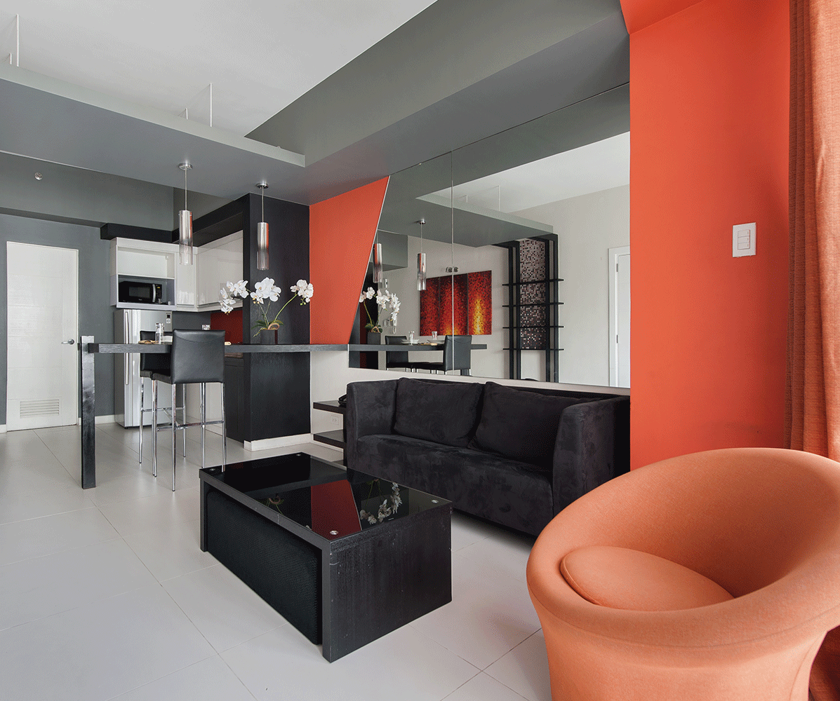 Spacious living room and kitchen area one bedroom premier at KL Tower