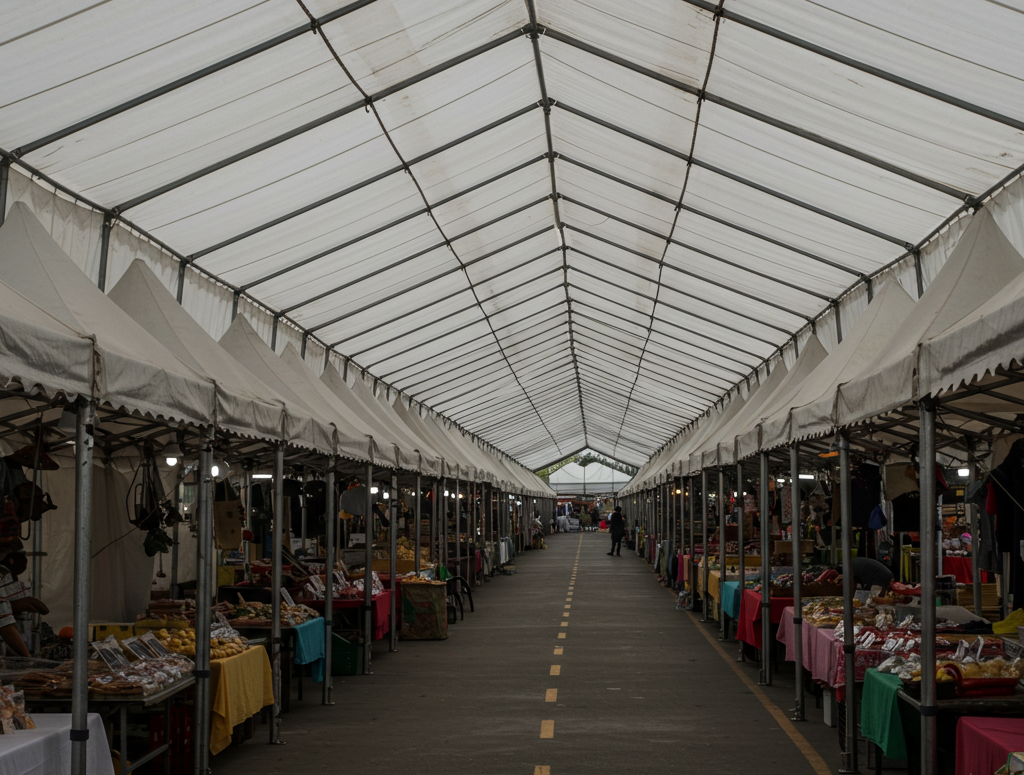 Lined up stalls at Legazpi Sunday Market