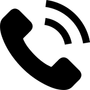 Un'icona nera raffigurante una cornetta telefonica con linee curve che si irradiano dalla parte superiore, a indicare una chiamata in corso o in fase di squillo.