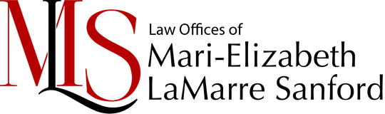 Logo for Law Offices of Mari-Elizabeth LaMarre Sanford: Red and black
