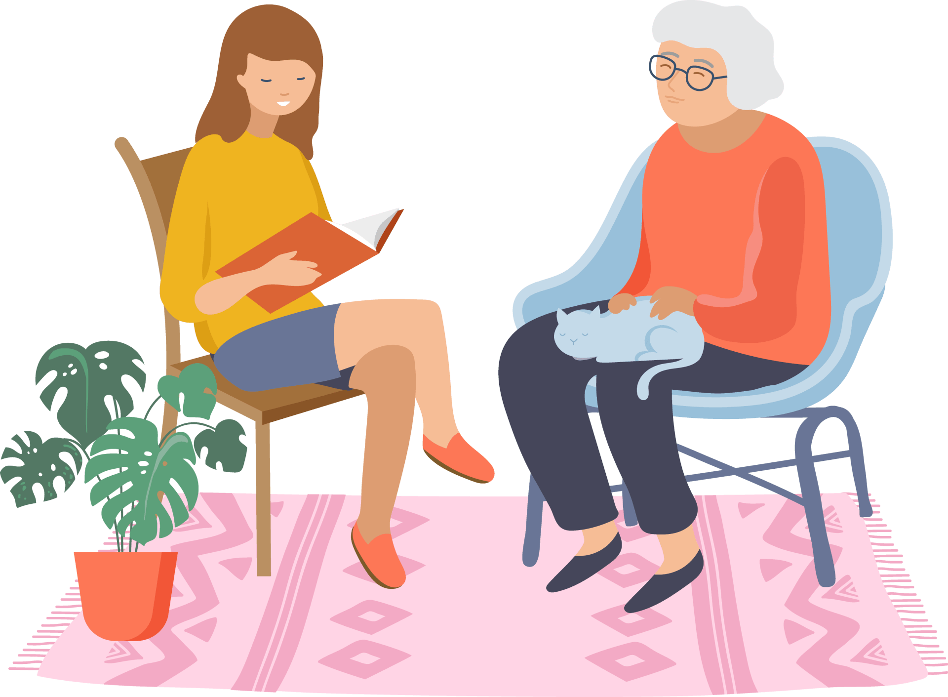Reading Book for Elderly Woman — Aged Care Services in Paget, QLD