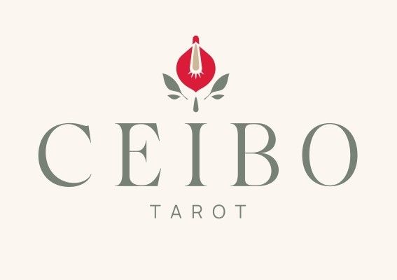 Un logotipo para una empresa llamada Ceibo Tarot.