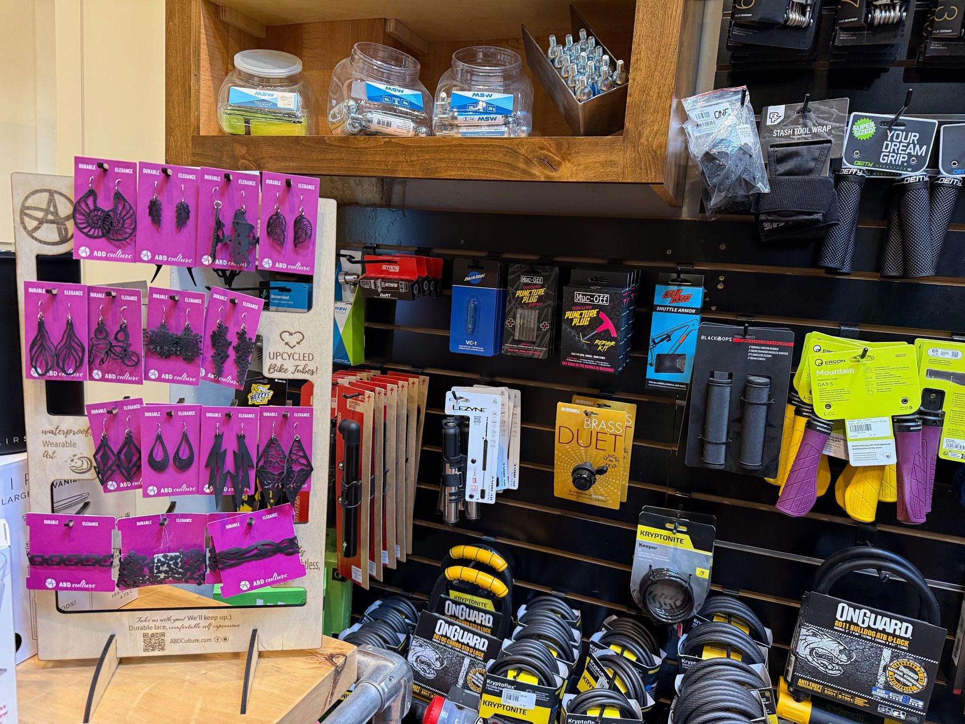 A store filled with lots of bicycle parts and accessories.