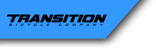 A blue transition bicycle company logo on a white background
