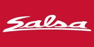 The salsa logo is white on a red background.