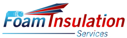 Logo: "Foam Insulation Services" with a foam roll and stylized arrow shapes in red, blue.