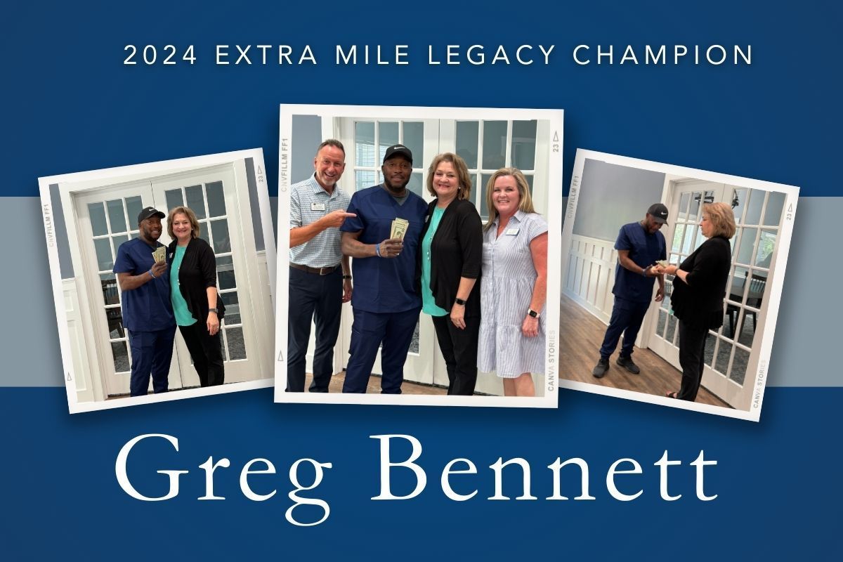 Greg bennett is the 2024 extra mile legacy champion