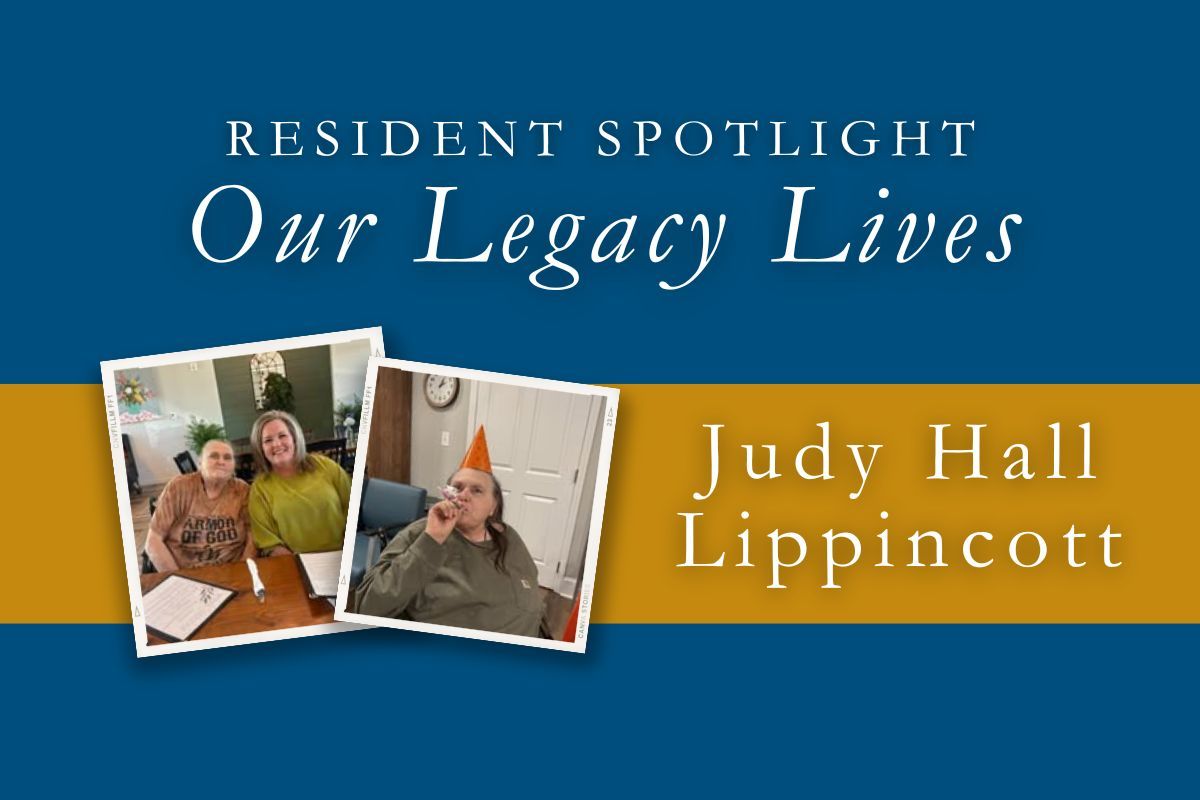A poster for resident spotlight our legacy lives judy hall lippincott