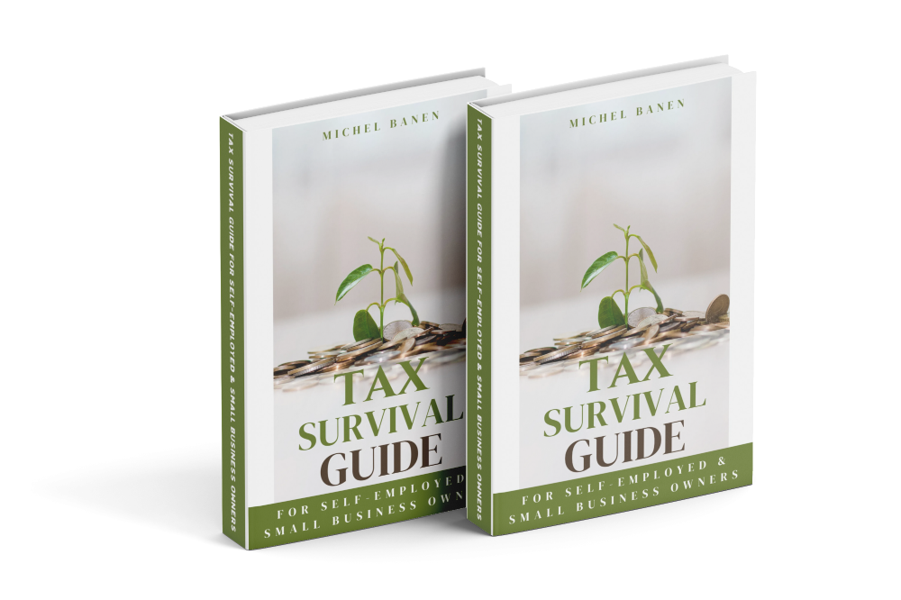 Two copies of the book Tax Survival Guide are sitting next to each other on a table.
