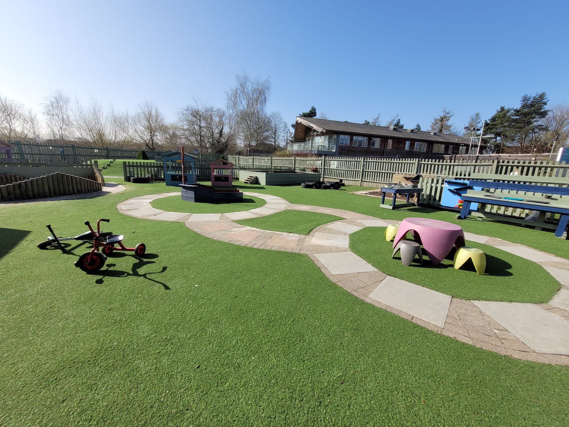 Woking nursery garden full of outdoor equipment 