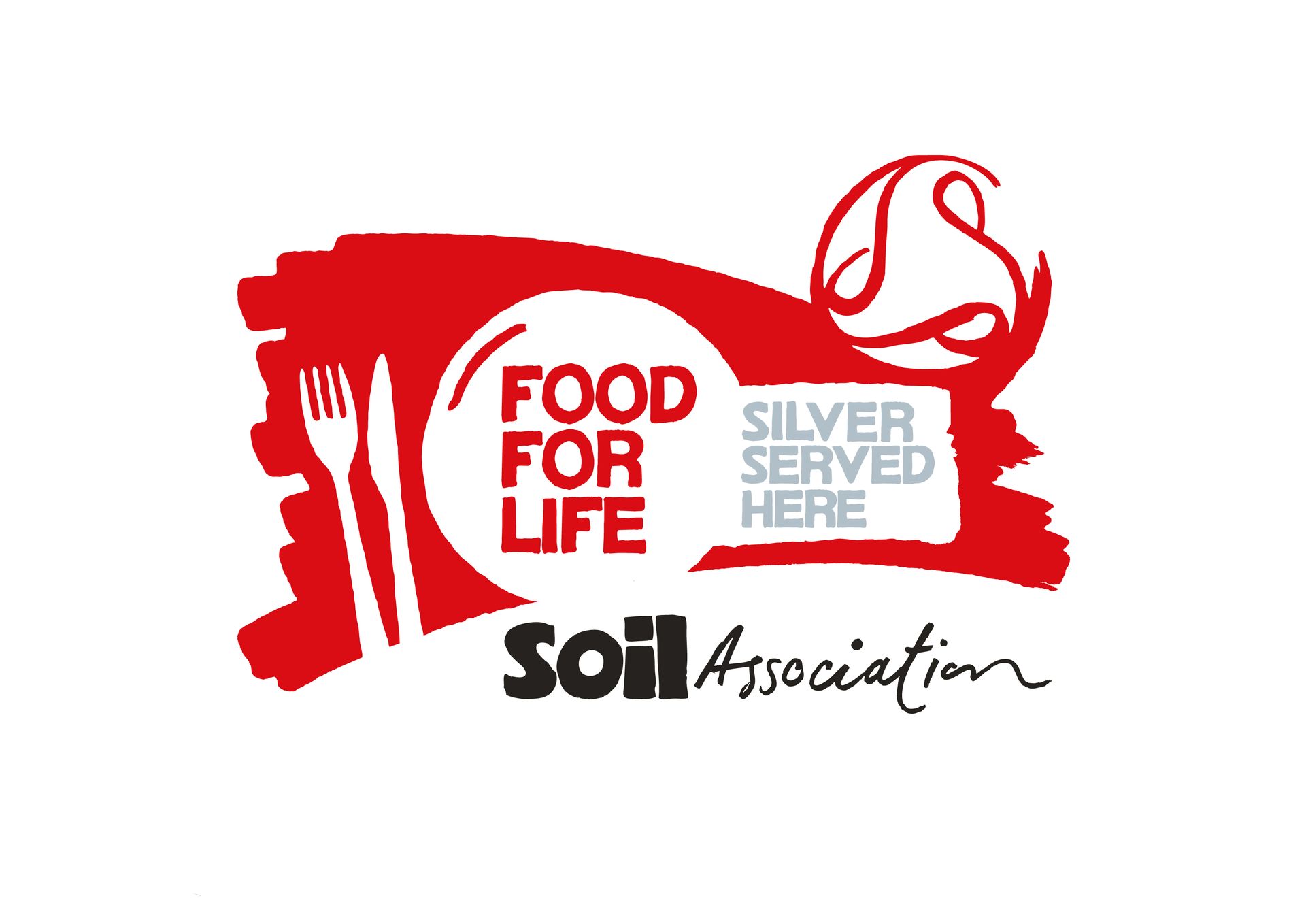 The logo for the soil association food for life catering supplier