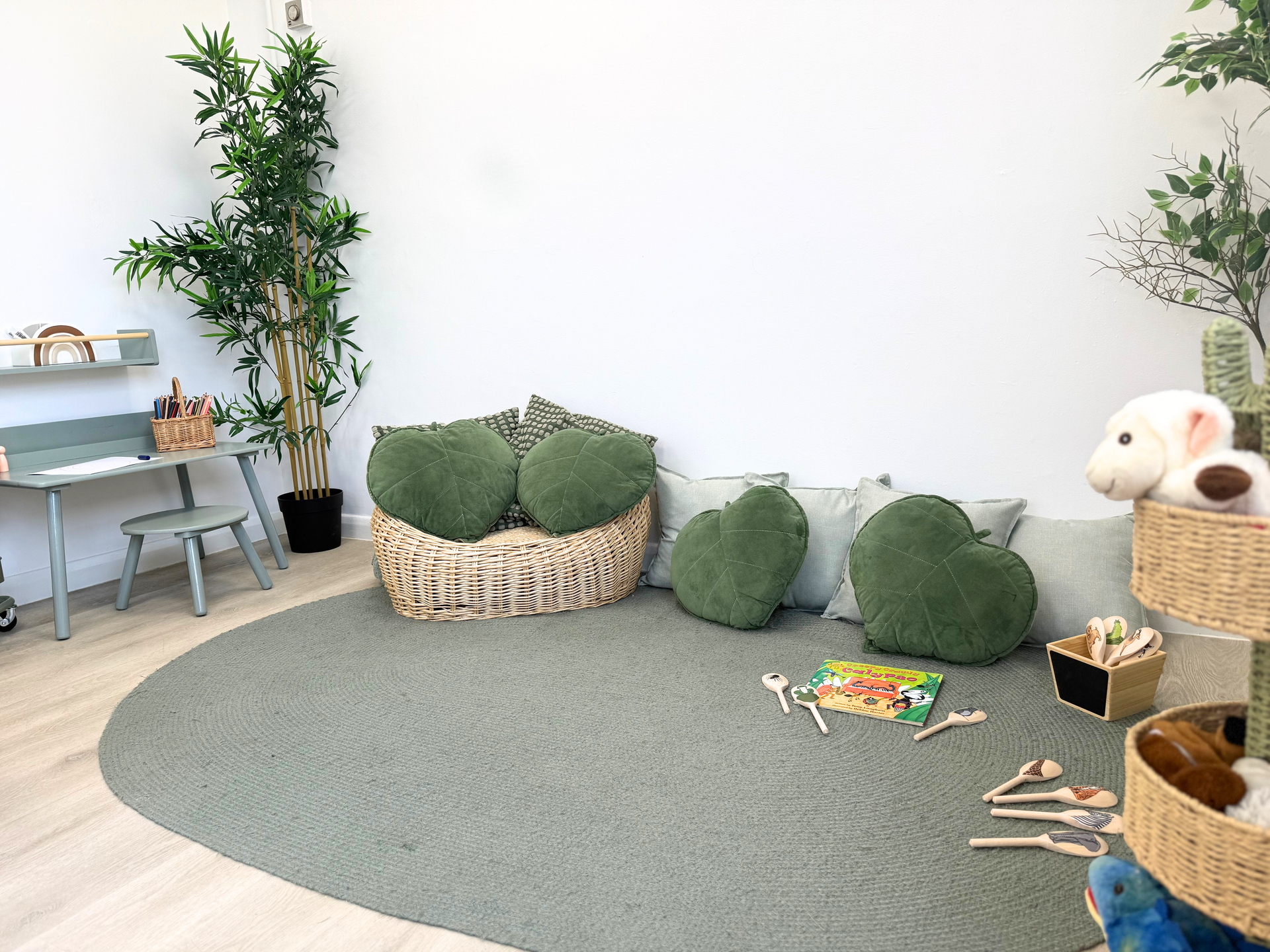 Reading corner in preschool room 