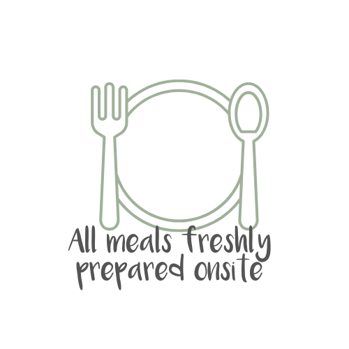 Meals are freshly prepared onsite. 