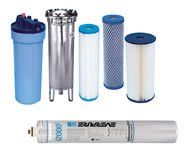 A group of water filters sitting next to each other on a white background.