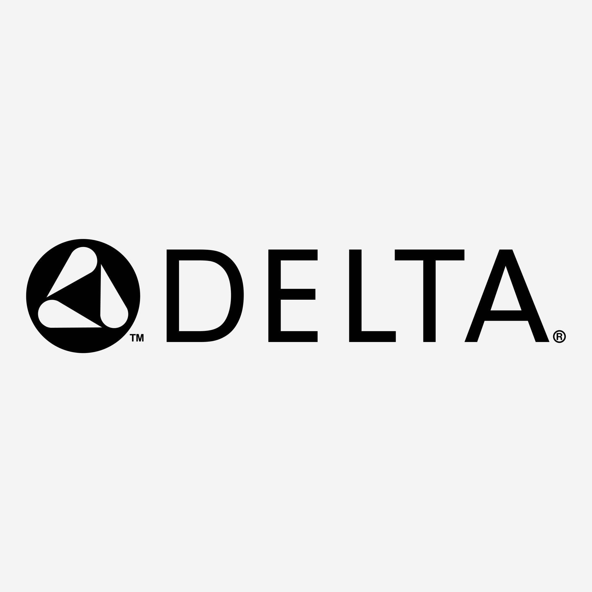 A black and white logo for delta airlines on a white background.