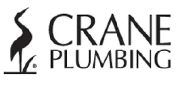 A black and white logo for crane plumbing