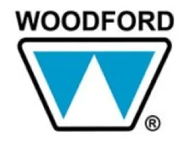 The woodford logo is a blue and white triangle with a w on it.
