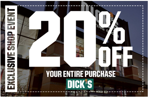 Save 20% at Dicks