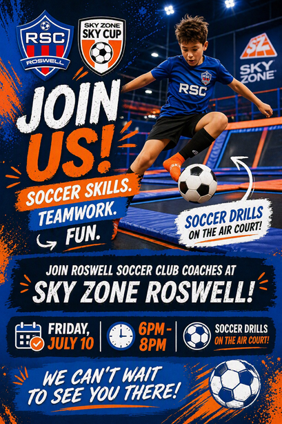 Join RSC coaches at Sky Zone for soccer skills on the air court!