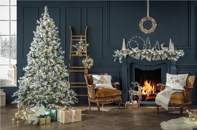 colore: bianco latte le finestre MNSYD Decorazioni natalizie per decorare il camino l'albero della casa 