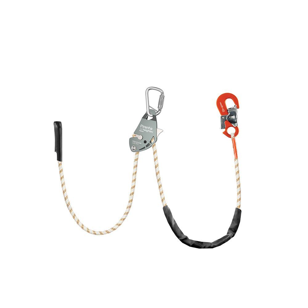 PIRANHA adjustable lanyard – tri-act, safety hook 2m