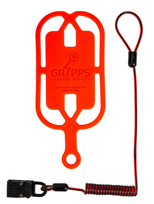 GRIPPS® Phone Gripper with Coil Tether (Non-Conductive)