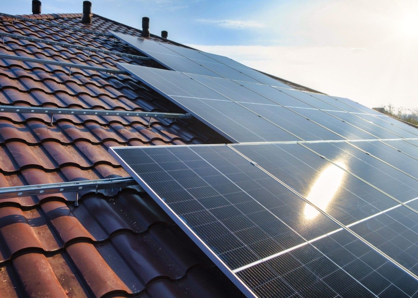solar panels on a roof in Springfield Illinois