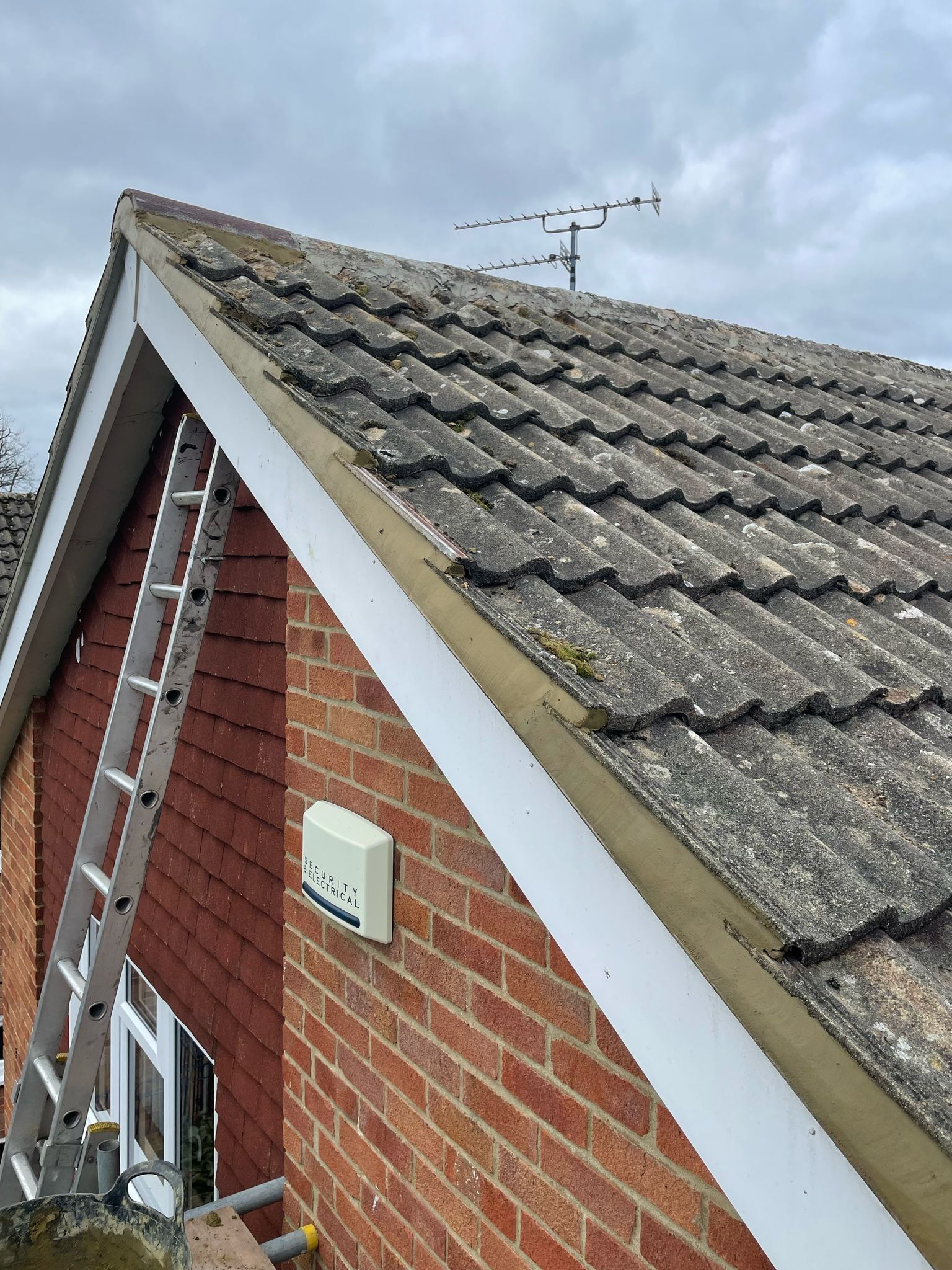 D&R Roofing assessing roof condition and fascia in Wimbledon.