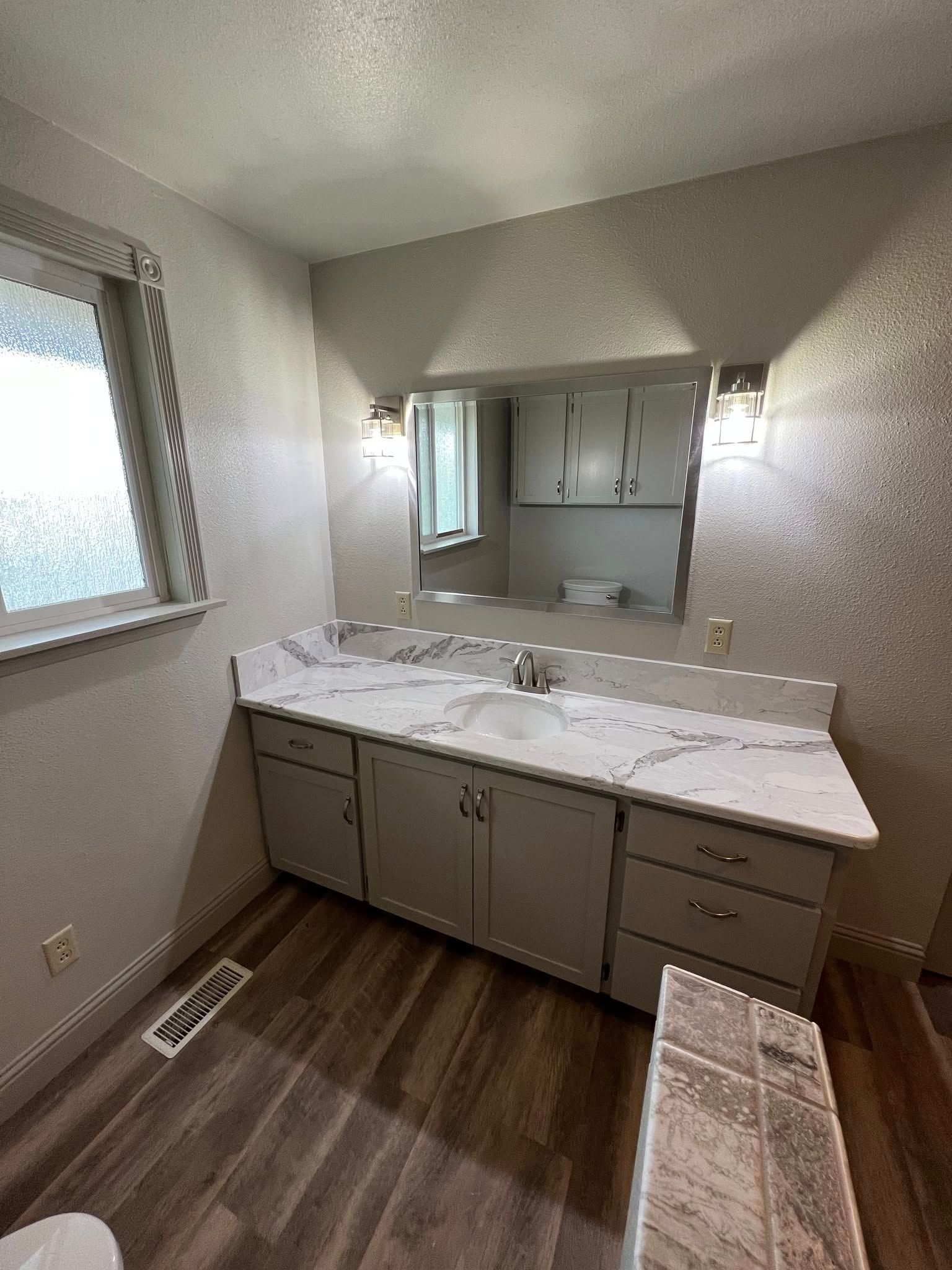 After image of bathroom counter top