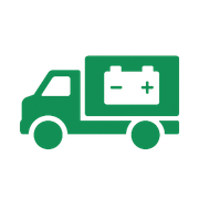 icona batteria camion colore verde