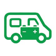 icona batteria camper colore verde