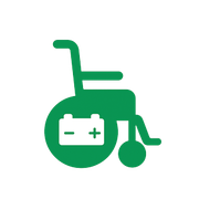 icona batteria carrozzine per disabili colore verde