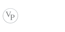 Gray “VP” letters inside a thin outlined circle on a white background