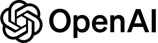 OpenAI logo: a stylized knot symbol followed by the text 