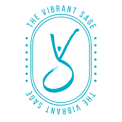 A blue logo for the vibrant sage