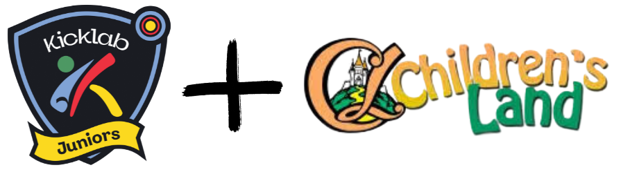 Kicklab Juniors logo plus Children's Land logo.