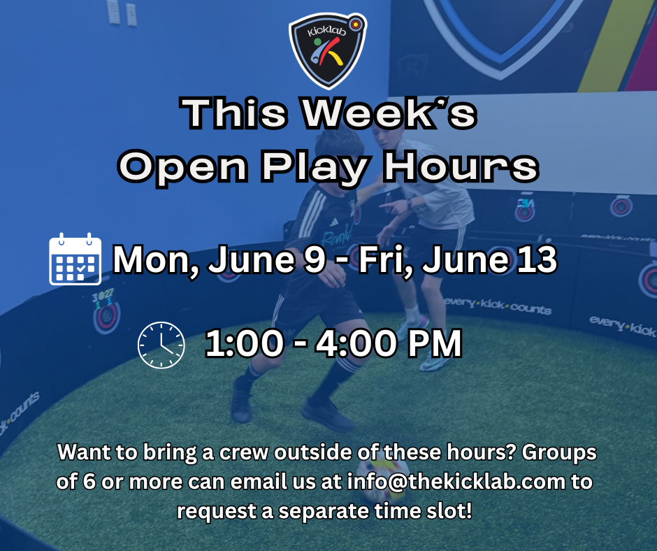 An advertisement for this weekend 's open play hours