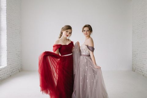 Modern dressing girls wearing ballgowns