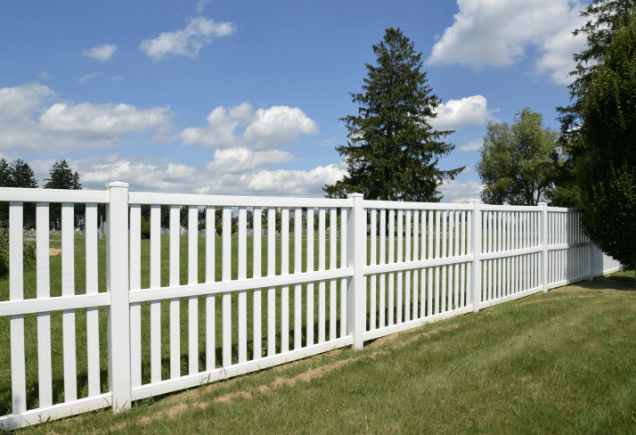 6ft vinyl fence securing border of Raleigh, NC property.