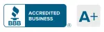BBB Accredited Business with A+ rating.