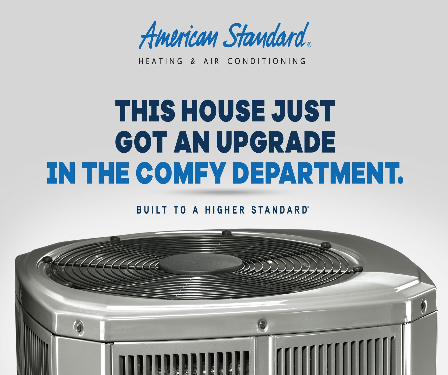 American Standard ad: AC unit, text