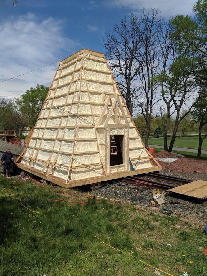 Closed Cell foam sprayed onto a Cupola