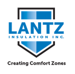 a blue logo for lantz insulation inc.