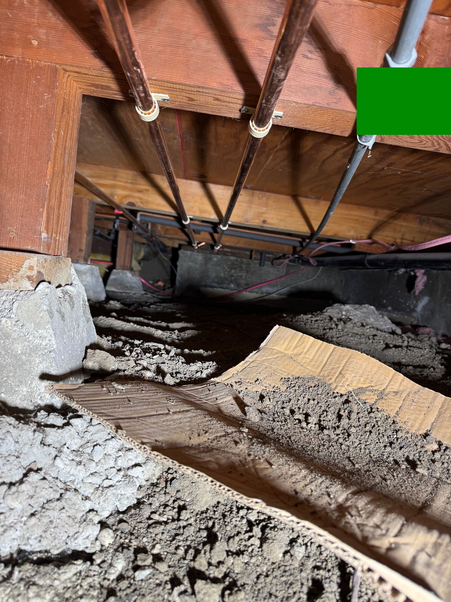 A picture of a hole in the ceiling of a house.