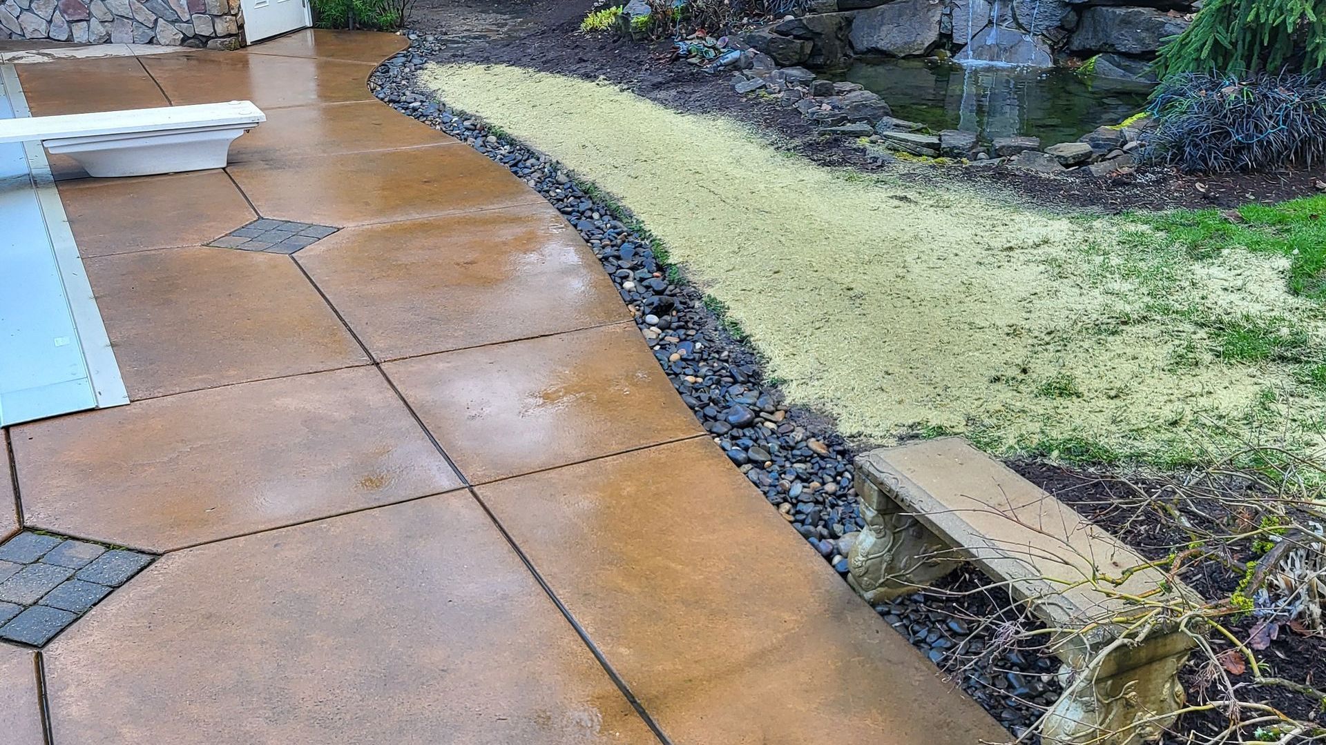 French Drain beside patio