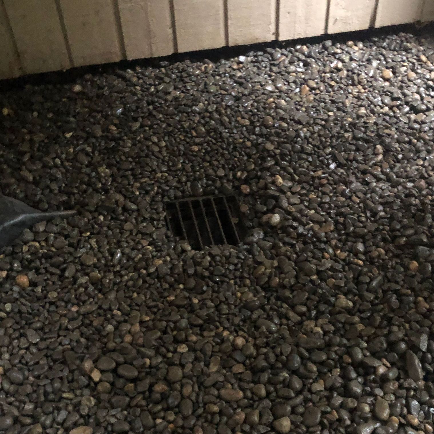 Catch basin at the end of a french drain