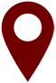 A red map pin with a hole in the middle on a white background.