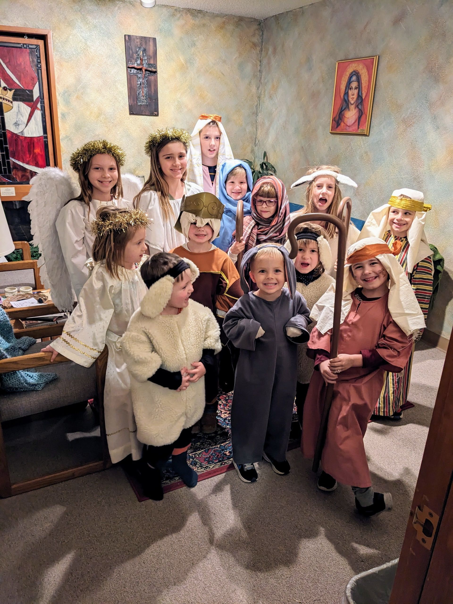 Youth dressed for Christmas Pageant
